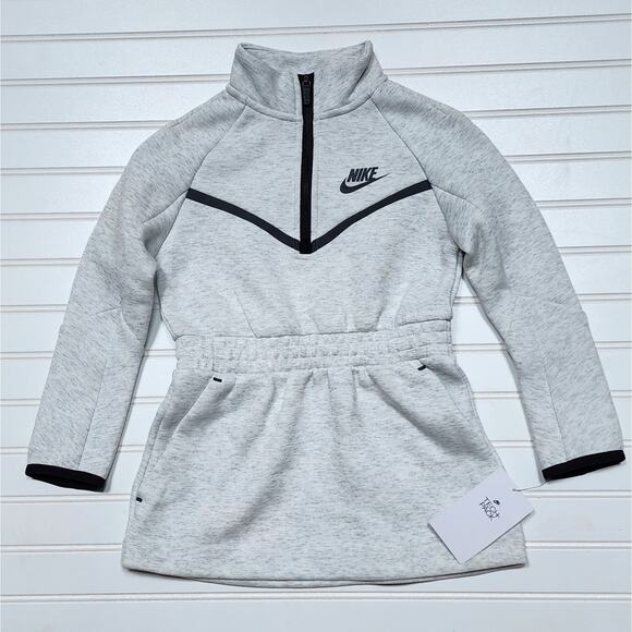 NWT Nike Little Girls Tech Fleece Dress: Light Grey Heather